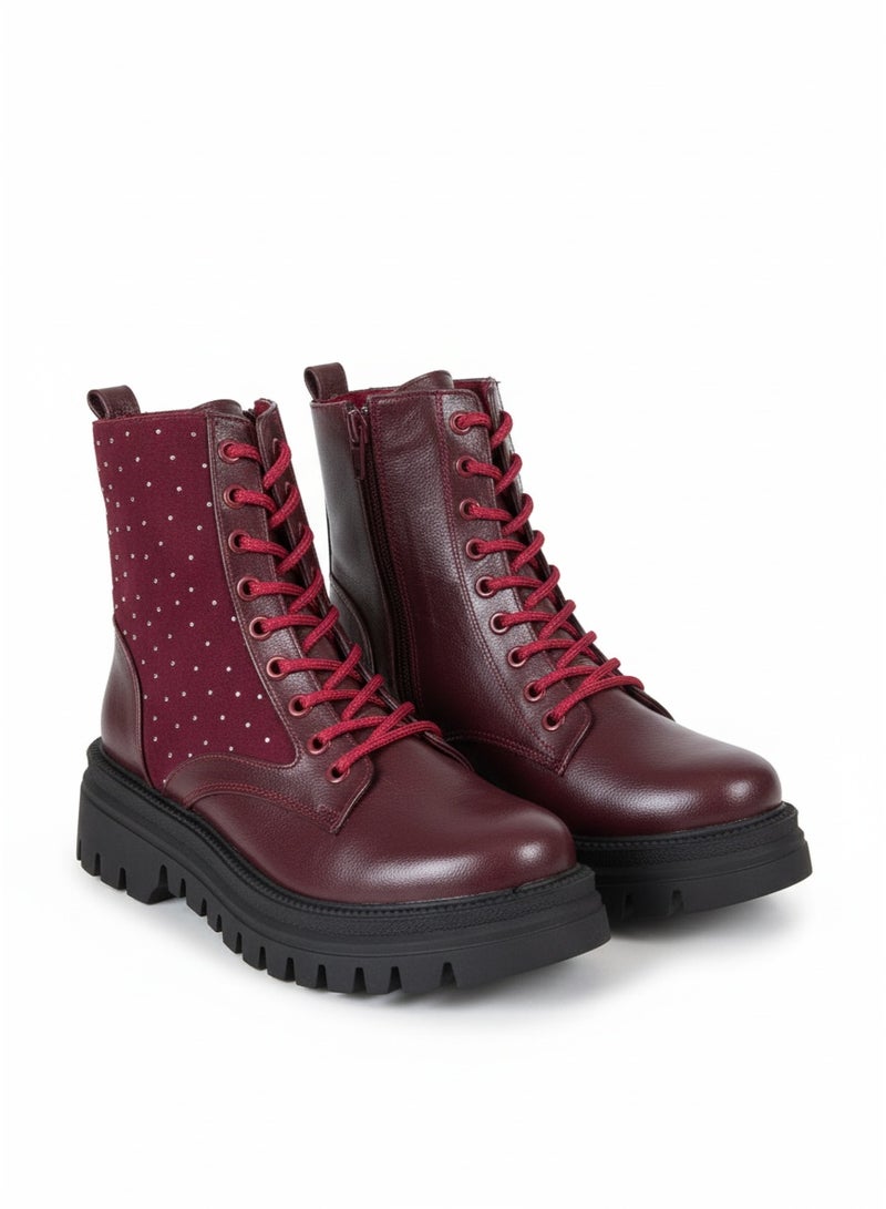 Vbranda Stylish boots with a modern studded design B-50-MAROON - Image 2